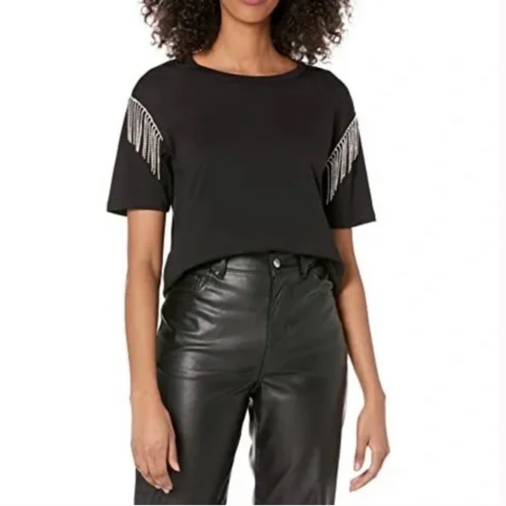 BB Dakota Steve Madden Stage Presence Embellished Fringe Top, NWT
